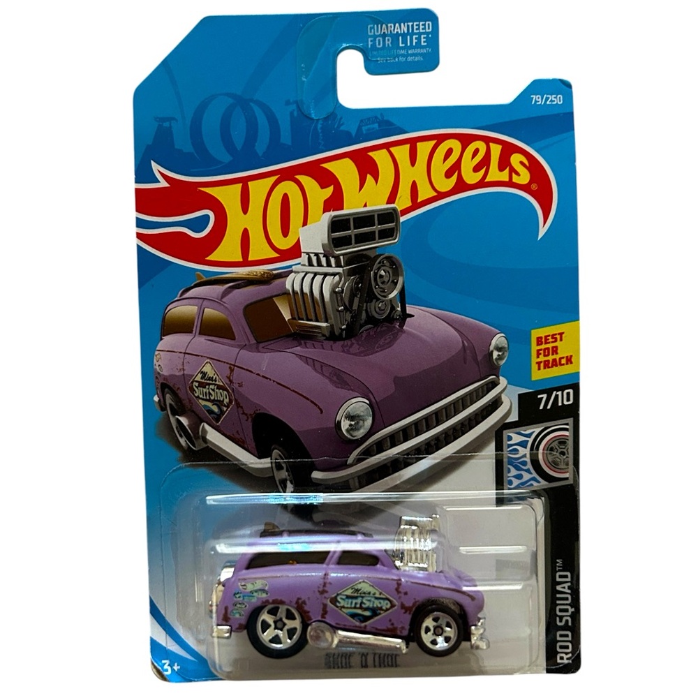 2019 Hot Wheels #79 Rod Squad 7/10 SURF 'N TURF Purple With 5 Spoke Wheels NIP